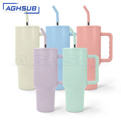US warehouse 20Pcs 40oz sublimation blank matte Macaron color mugs H3.0