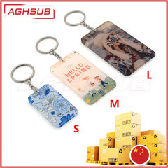 China warehouse Sublimation blank acrylic memorial keychains