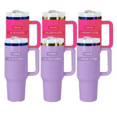 12pcs pack 40oz Non-Sub Powder Coated holographic iridescent ,gold base mug rainbow chroma tumbler