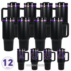 12pcs pack 40oz Non-Sub Powder Coated holographic iridescent ,gold base mug rainbow chroma tumbler