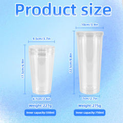 US warehouse 12pcs 16oz/24oz double wall acrylic plastic tumbler with straw