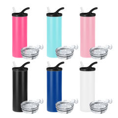 US warehouse 12pcs/30pcs 20oz powder coated skinny tumblers with dual lids