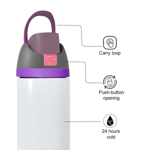 16pcs Pack, 16oz & 24oz straight sublimation water bottle FreeSip Insulated Stainless Steel Water Bottle with Straw