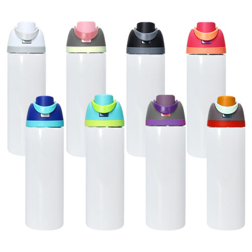 16pcs Pack, 16oz & 24oz straight sublimation water bottle FreeSip Insulated Stainless Steel Water Bottle with Straw