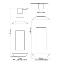500ml 800ml PET Lotion Pump Shampoo Bottle Luxury Unique Shape Conditioner Shower Gel Bottle