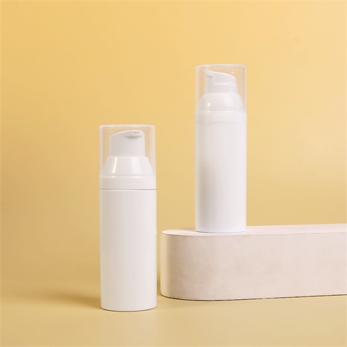 PP Plastic Airless Serum Cream Bottle With Pump 50ml White Cosmetic Packaging