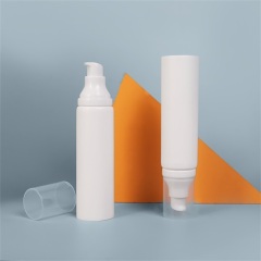 50ML Plastic Cosmetic Tubes White PE Soft Squeeze Lipgloss Cream Pump Container D35MM
