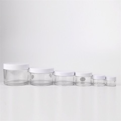 2oz 8oz Round Top Pure White Clear PETG Plastic Face Cosmetic Empty Cream Thick Wall Jar for Makeup Lotion