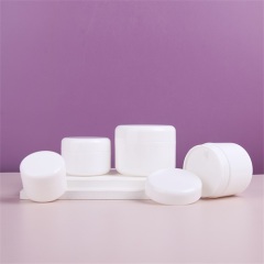 100g 200g White Round Shape Wide Mouth Cream Jar PP Canisters With Gasket for Cosmetic