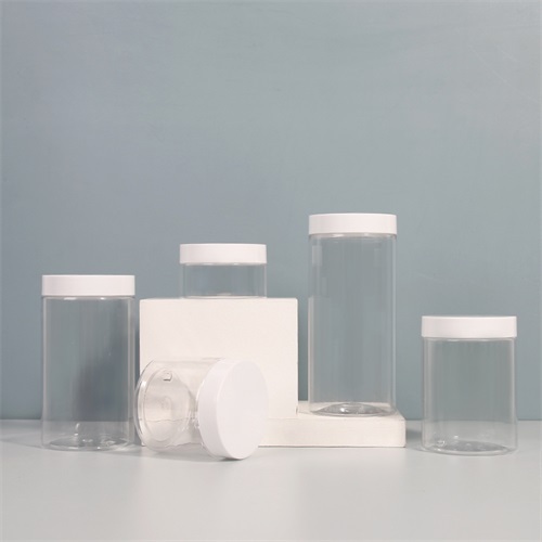 5oz 10oz 17oz Empty Round Storage Containers Clear Jars PET Cream Jars with Lids