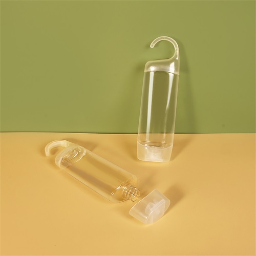 OEM ODM 250ml 8oz PET Plastic Shampoo Shower Gel Bottle Flip Cap Bottle with Hanging Hook Portable Cosmetic Packaging