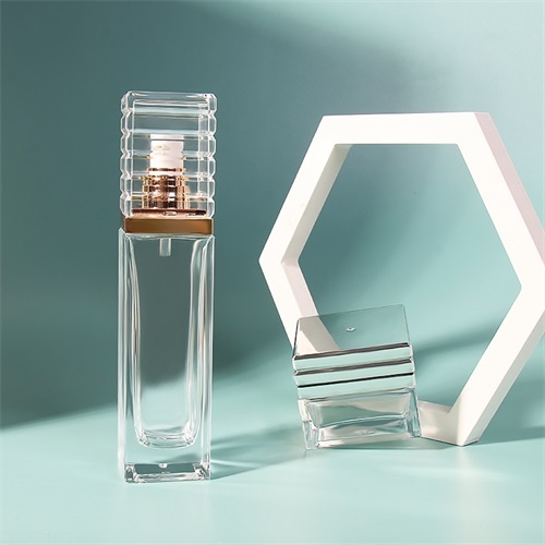 120ml 4oz Square Upscale Clear Glass Lotion Pump Press Bottle Cosmetic Storage Jar