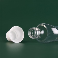 120ml 170ml Transparent PET Plastic Oval Bottle with White Unique Screw Cap