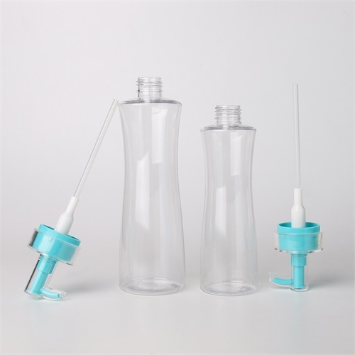 200ml 350ml Unique Shape Clear Slender Lotion Pump Bottle For Skincare Packaging