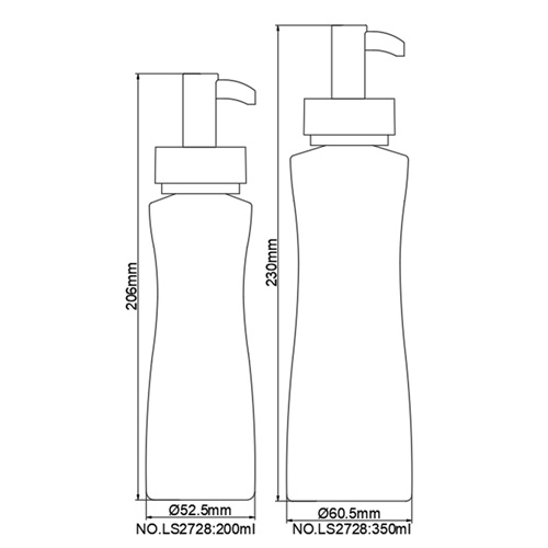 200ml 350ml Unique Shape Clear Slender Lotion Pump Bottle For Skincare Packaging