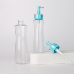 200ml 350ml Unique Shape Clear Slender Lotion Pump Bottle For Skincare Packaging