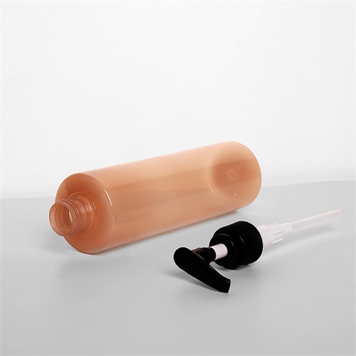 Whosale 300ml Cylinder Orange Transparent Lotion Pump Bottle 10oz for Shower Gel Coametic Packaging 24 410mm