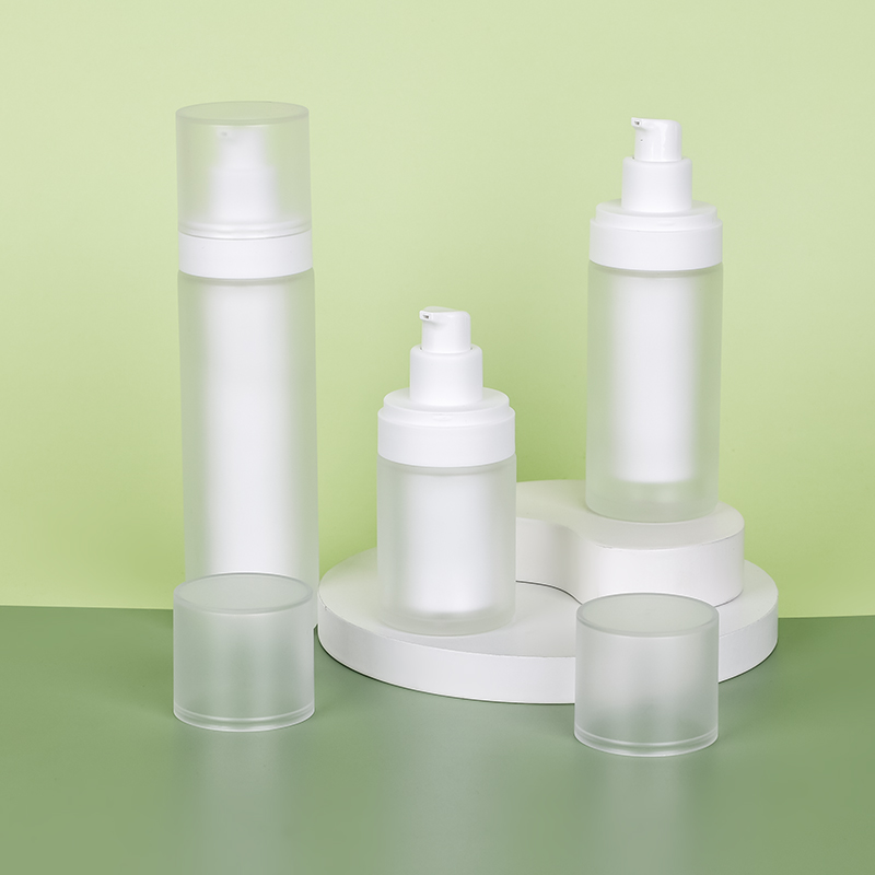 Refillable Glass Airless Bottle Empty Container 15ml 30ml 50ml Cream Lotion Packaging