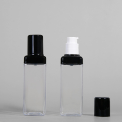 Wholesale refillable 120ml square skincare bottle with sprayer pump plastic packaging