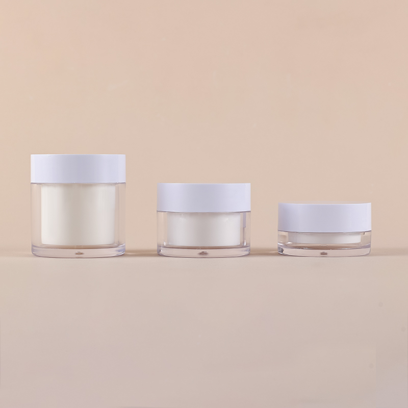 Refillable 15ml 30ml 50ml double-layer Plastic Cosmetic PET Cream Jar Packaging