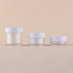 Refillable 15ml 30ml 50ml double-layer Plastic Cosmetic PET Cream Jar Packaging