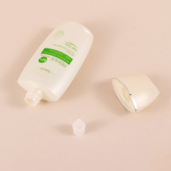 Recyclable 45g oval HDPE sunscreen bottle plastic BB cream container