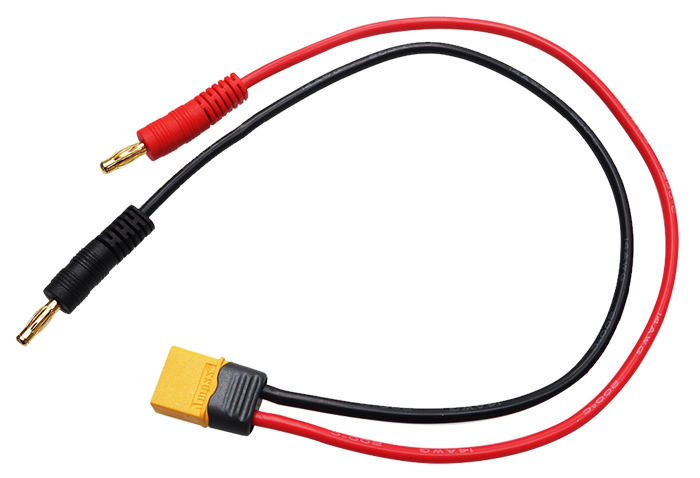 ARRIS Charger Leads XT60 Male Connector to 4mm Banana Plug (30cm / 14AWG)
