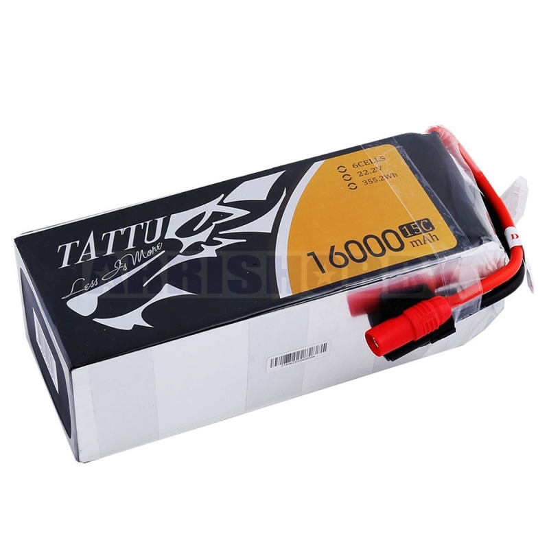 Tattu 16000mAh 15C 6S1P Lipo Battery Pack with AS150 +XT150 Plug