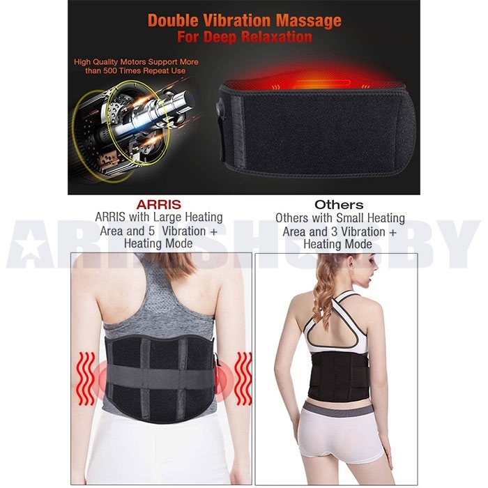 ARRIS Lower Back Heating Pad/Heating Waist Belt Wrap w/7.4V 7200Mah Rechargeable Battery Far Infrared Heat Therapy
