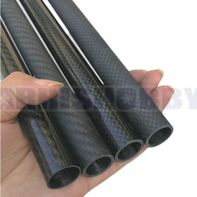 38mmx36mmx500mm 3K Roll Wrapped 100% Carbon Fiber 38mm Carbon Fiber Tube (2 PCS)