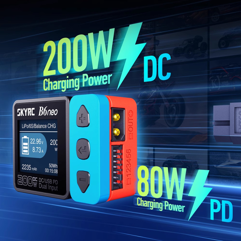 SKYRC B6neo Smart Charger DC 200W PD 80W Lipo Battery Balance Charger