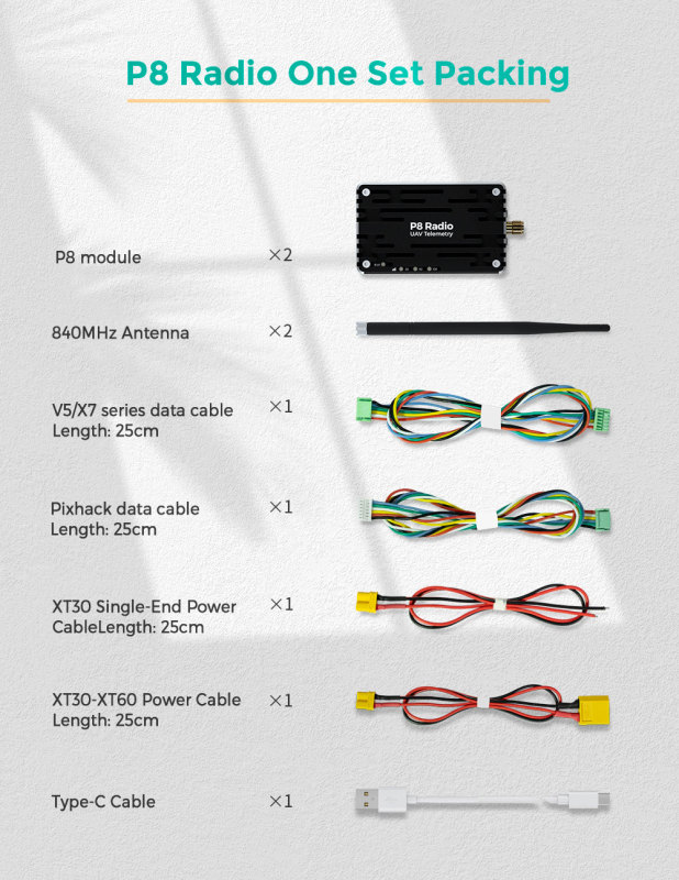 CUAV UAV P8 Radio Telemetry 840-845Mhz Wireless Ultra-Long DataTransmission System