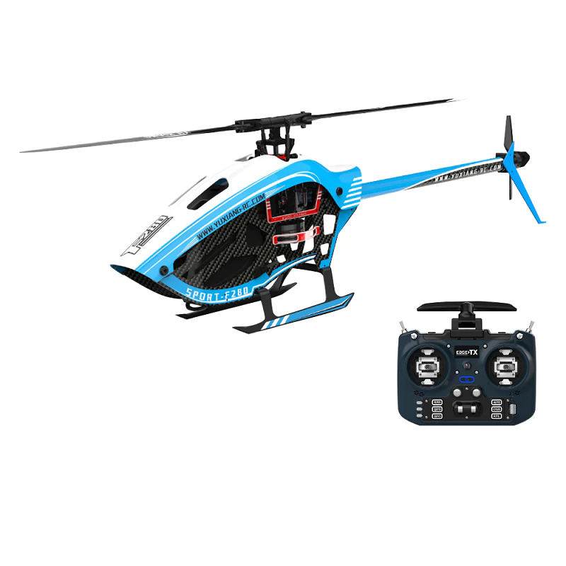 YXZNRC Yuxiang F280 2.4G 6CH 6-Axis Gyro 3D6G RC Helicopter Dual Brushless Direct Drive Motor Flybarless RTF with Jumper T20 Radio