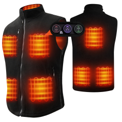 ARRIS Fleece Heated Vest for Men 7.4V Electric Warm Vest 8 Heating Panels Size Adjustable for Hiking Cycling