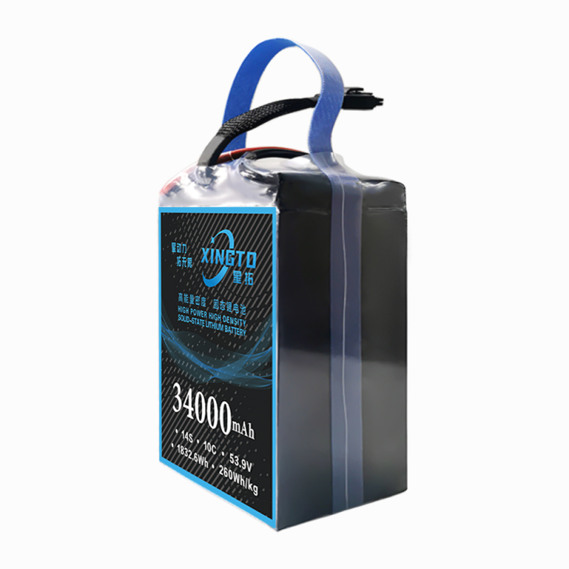 XINGTO 14S 53.9V 34000mAh 10C Lipo Battery High Density Semi Solid-State Lithium Battery