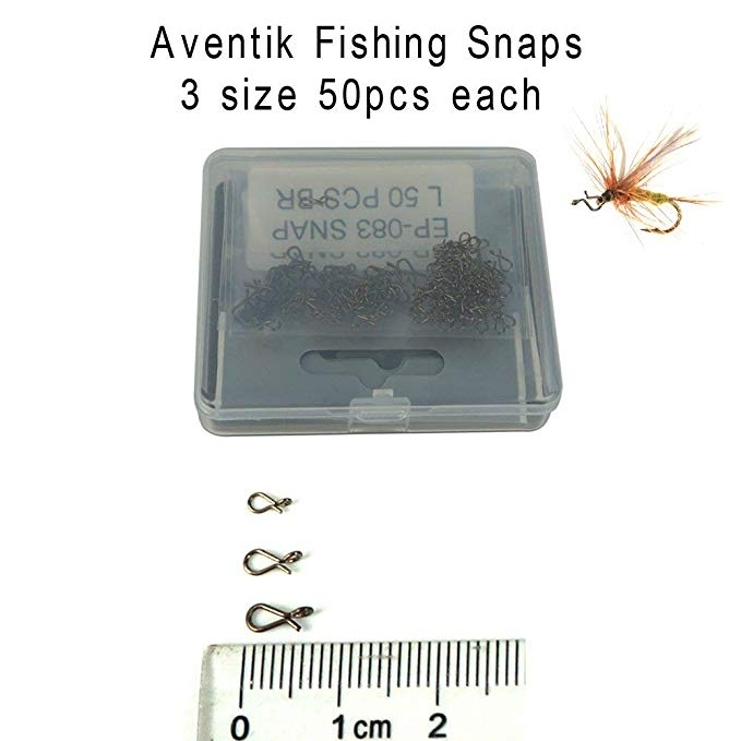 Riverruns 150pcs Quick Change Fly Fishing Snaps Stainless Steel, Size S, M, L, Fast Easy &amp; Secure, Hook Snaps for Flies, Jigs, Lures, Great Value Pack