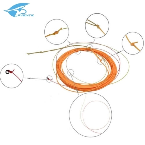 Aventik Tenkara Poly Line Taper Structure Double Color Float Poly Leader with Indicator Tippet 14FT