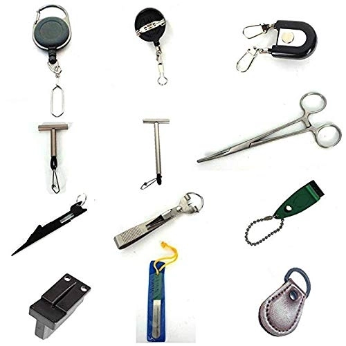 Aventik Vest Pack Tool Combo Zingers Tippet Holders Catch &amp; Release Hemostat, Tool, Stainless Steel Nippers Magnetic Tippet Threader Leader