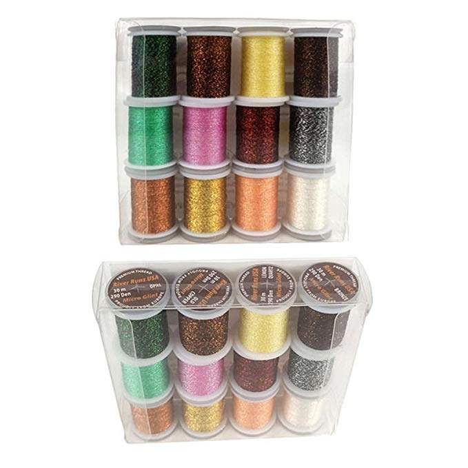 Riverruns Micro Glint Nymph Thread, Holo Flat Tinsel, Fluo Thread Fly Tying Material Proudly from Europe Trigger to The Fish