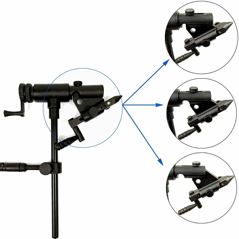 Rotary Fly Tying Vise with Jaw Balanced and Truly Extendable, Right & Left Hand