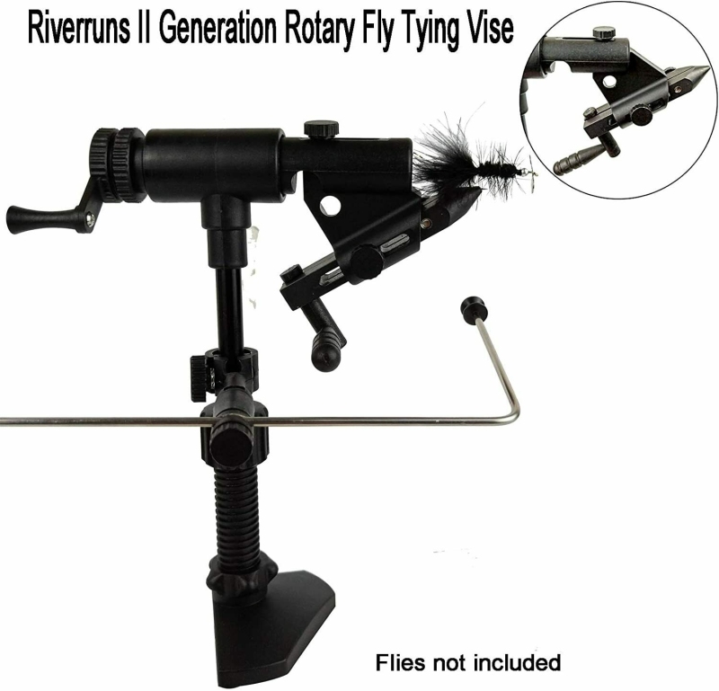 Rotary Fly Tying Vise with Jaw Balanced and Truly Extendable, Right & Left Hand