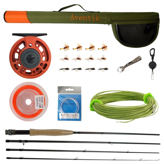 Aventik Fly Fishing Combo Fly RodLarge Arbor Fly Fishing Reel with Line Kit Fishing Rod Combo