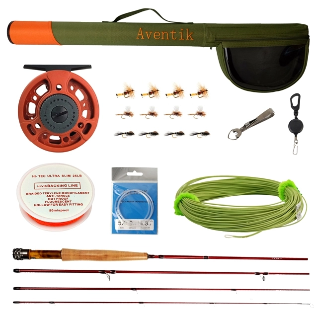 Aventik Fly Fishing Combo Fly RodLarge Arbor Fly Fishing Reel with Line Kit Fishing Rod Combo