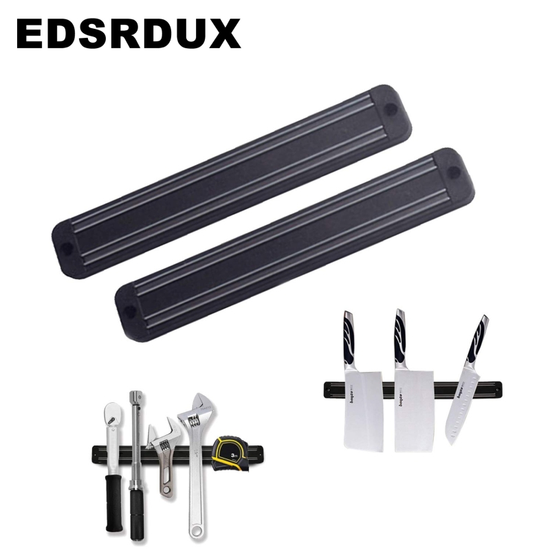 EDSRDUX Powerful Magnetic Tools Knife Strips 8 Inch 2 Pack, Rust Free Multipurpose Magnetic Knife Rack Use for Kitchen Garage Workshop