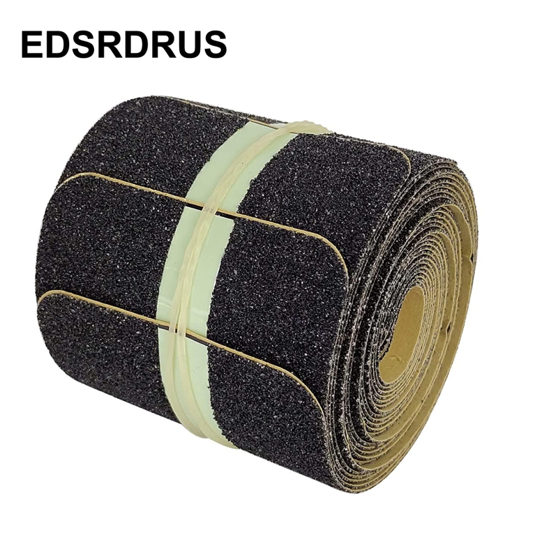 EDSRDRUS Pre-Cut Anti Slip Tape with Glow in The Dark Stripe, Best Grip Non Slip Tape, Non Skid Tape for Stairs Step Stairs 2.75&quot;x24inch (6pcs)