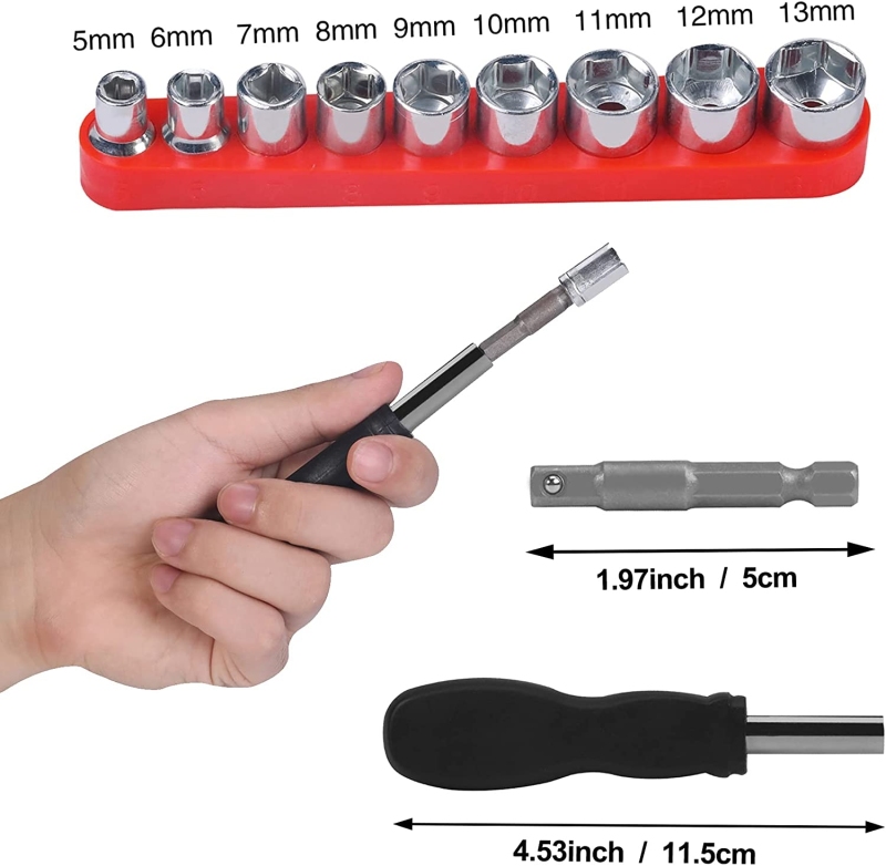 EDSRDPLT 11.8'' Flexible Drill Bit Extension Set 36-Piece Flexible Screwdriver Soft Shaft Set 1/4&quot; Flexible Shaft Extension Bits for Computer Chassis