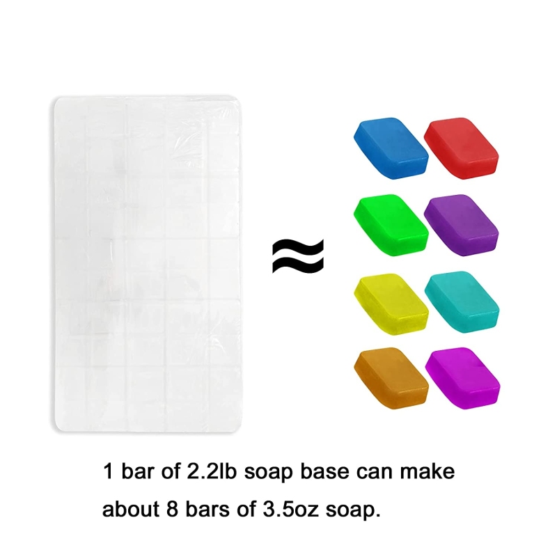 EDSRDLUZ 2.2lb Clear Glycerin Soap Base DIY Handmade Soap with Vegetable Glycerin &amp; Organic Ingredients Transparent Melt&amp;Pour Soap Base for Soap Makin