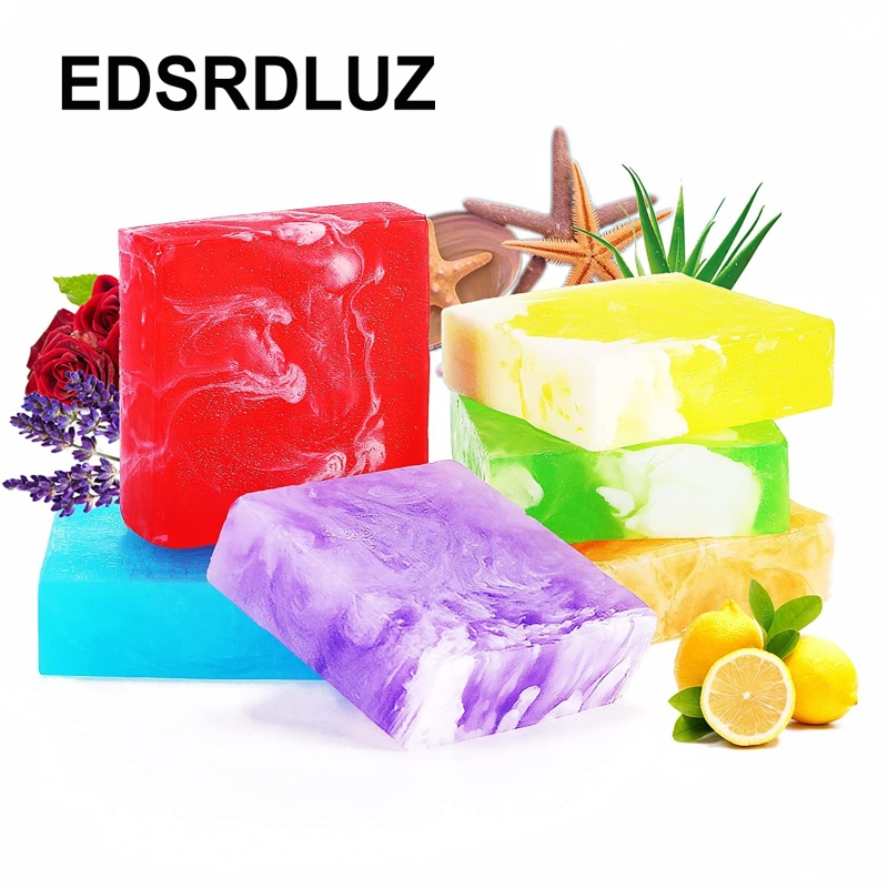 EDSRDLUZ 6pcs Total 32oz Natural Handmade Bar Soap with Vegetable Glycerin &amp; Organic Ingredients, Deeply Clean and Moisture, Cloud Face Body Ha