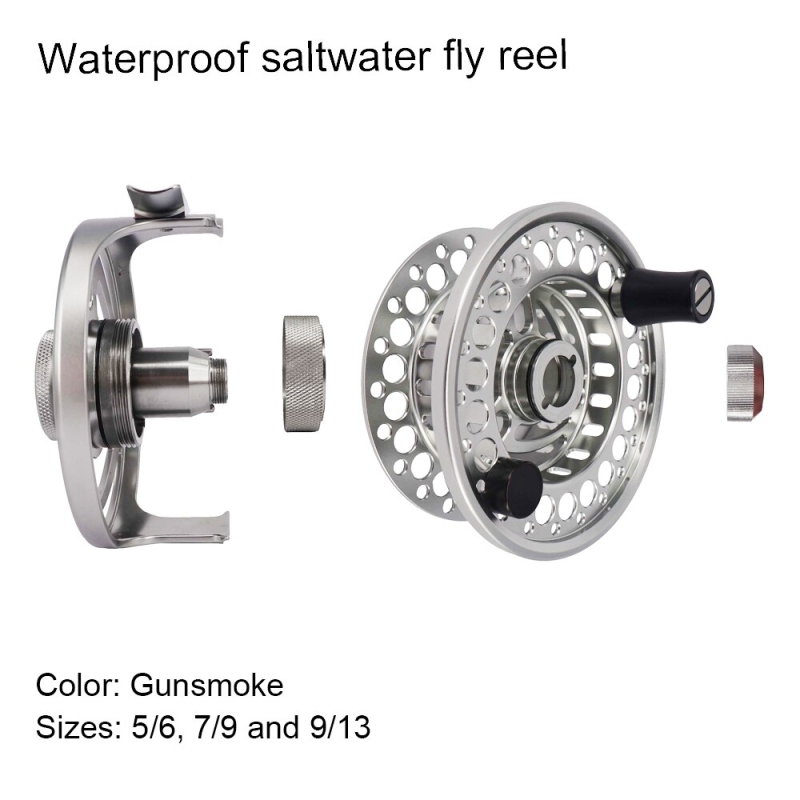 Aventik Quality Rough Fish Series USA Waterproof Saltwater Fly Fishing Reel Silver Color Left Handle Fly Reel New