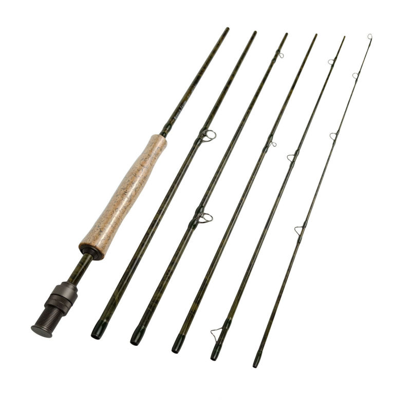 Aventik economic 6 pieces travel fly fishing rods are made of 24T 100% carbon fiber, fast action, light weight, and super compact.